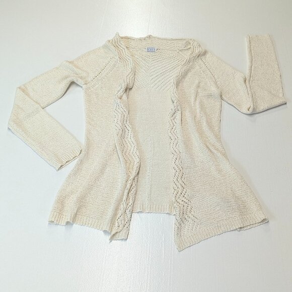 Keren Hart Size Small Cream Colored Open Weave Cardigan - Picture 13 of 13